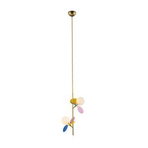 Подвесной светильник 2 шара с разноцветными лепестками «Matisse»
