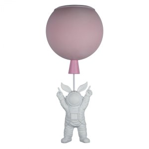 Потолочный светильник заяц-космонавт на розовом шаре «Cosmo»