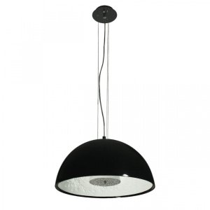 Чёрный купольный подвесной светильник с узором внутри «Mirabell»