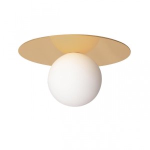 Потолочный светильник золотого цвета с белым шаром «Ufo»