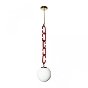 Подвесной светильник шар с красной цепью «Chain»
