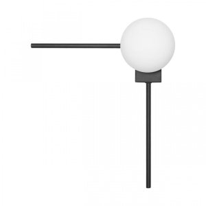 Чёрный настенный светильник с белым шаром «Meridian»