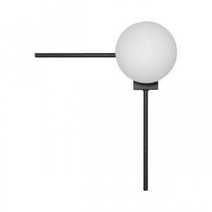 Чёрный настенный светильник с белым шаром Ø12см «Meridian»