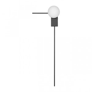 Чёрный настенный светильник с белым шаром Ø10см «Meridian»