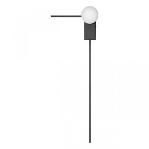 Чёрный настенный светильник с белым шаром Ø12см «Meridian»