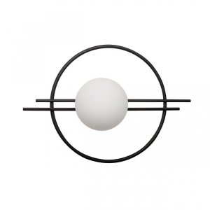 Настенный светильник чёрное кольцо с плафоном шар «Circle»