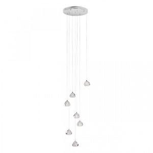 Хрустальные подвесы на круглом хромированном основании «Rain»