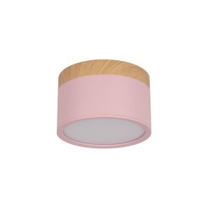 12Вт дерево, розовый накладной потолочный светильник цилиндр «Grape»