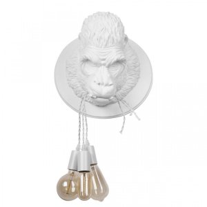 Белый настенный светильник голова гориллы «Gorilla»