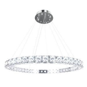 Хрустальная подвесная люстра кольцо 99см 75Вт 3000К «Tiffany»