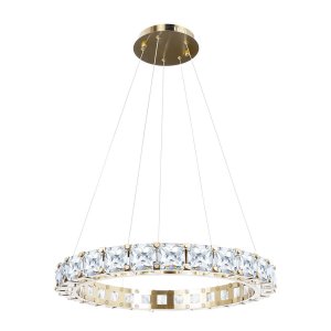 Хрустальная подвесная люстра кольцо 57см 40Вт 3000К «Tiffany»
