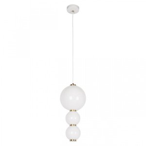Подвесной светильник три шара 14Вт 4000К, золотой/белый «Pearls»