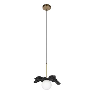 подвесной светильник с плафоном шар и чёрными лепестками «Monro»