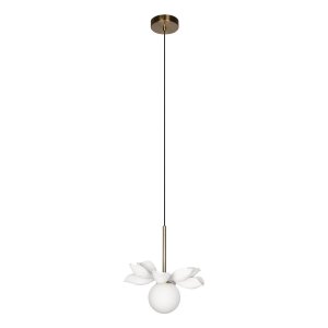 подвесной светильник с плафоном шар и белыми лепестками «Monro»