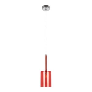 Красный подвесной светильник с плафоном цилиндр «Spillray»