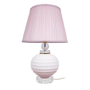 Бело-розовая керамическая настольная лампа с абажуром «Belette»