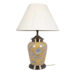 Керамическая настольная лампа с абажуром конус «Millefleurs»