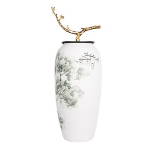 Декоративная керамическая ваза с крышкой-ветка «Serene»