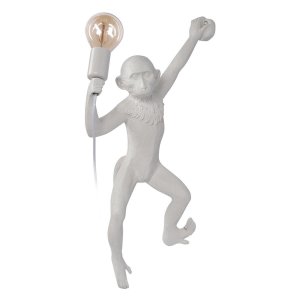 Настенный светильник белая обезьяна с лампочкой в правой лапе «Monkey»
