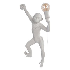 Настенный светильник белая обезьяна с лампочкой в левой лапе «Monkey»