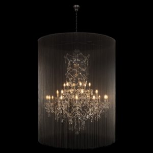 Подвесная люстра свечи закрытая подвесками «Vaille Crystal»