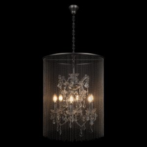 Подвесная люстра свечи с подвесками по кругу «Vaille Crystal»