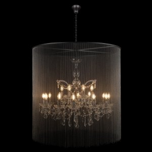 Подвесная люстра свечи с подвесками по кругу «Vaille Crystal»