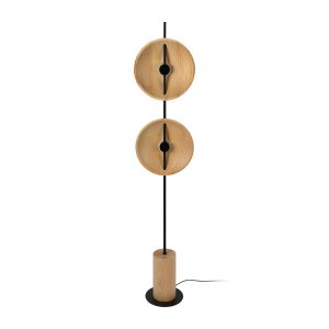 Напольный торшер с деревянными кругами «Wood»