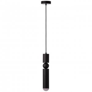 Чёрный подвесной светильник цилиндр с шаром «Lee»