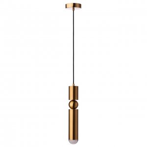 Подвесной светильник цилиндр с шаром бронзового цвета «Lee»