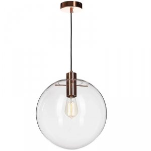 Подвесной светильник медного цвета с прозрачным шаром 30см «Selene»