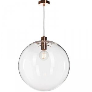 Подвесной светильник медного цвета с прозрачным шаром 40см «Selene»