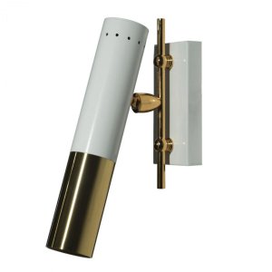 Бело-золотой поворотный настенный светильник спот «IKE»