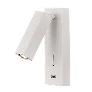 Белый светодиодный спот с выключателем и USB «Floadow»
