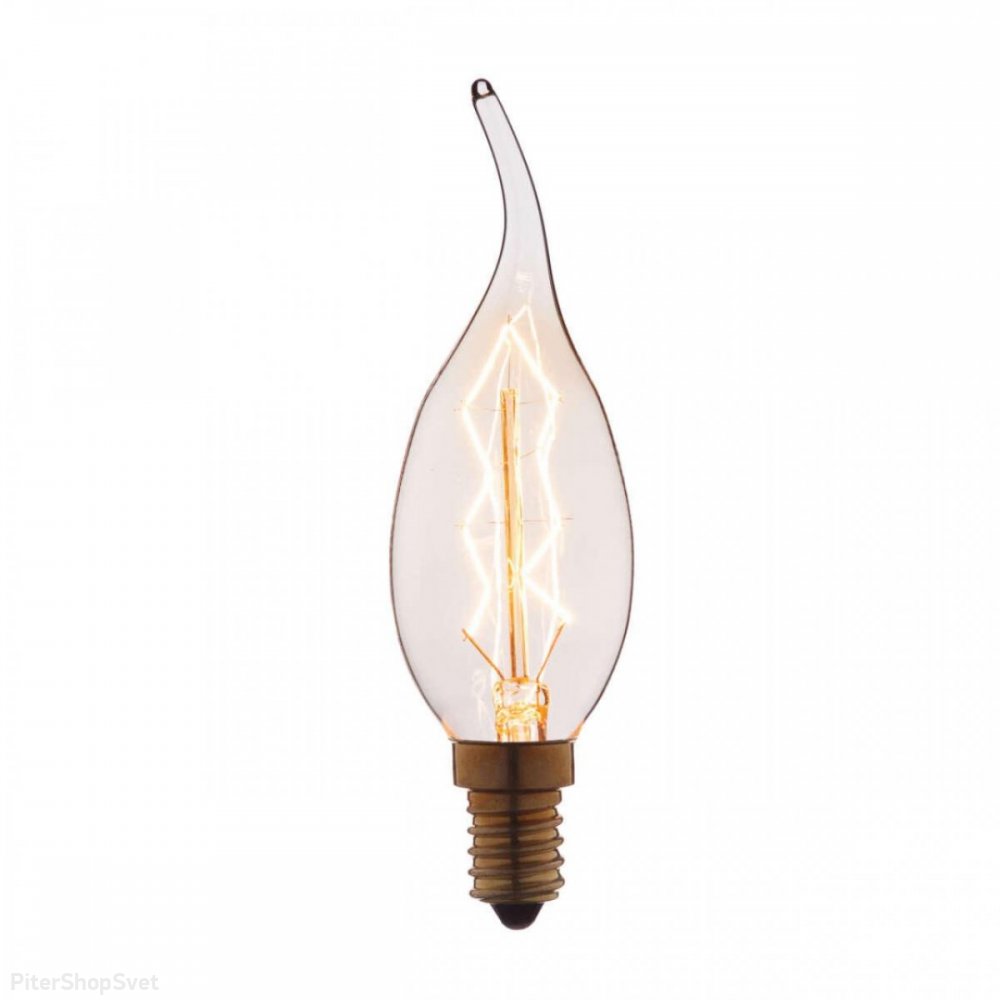 Ретро лампа Эдисона свеча на ветру 60Вт E14 свеча на ветру 3560-TW