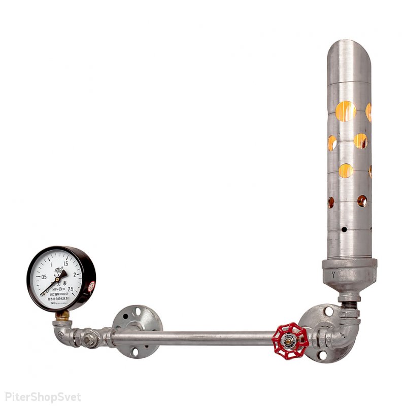 Светильник в виде трубы с манометром «Pipeline» LOFT1482W-2