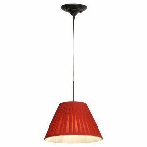 Коричневый подвесной светильник с красным абажуром «Milazzo»