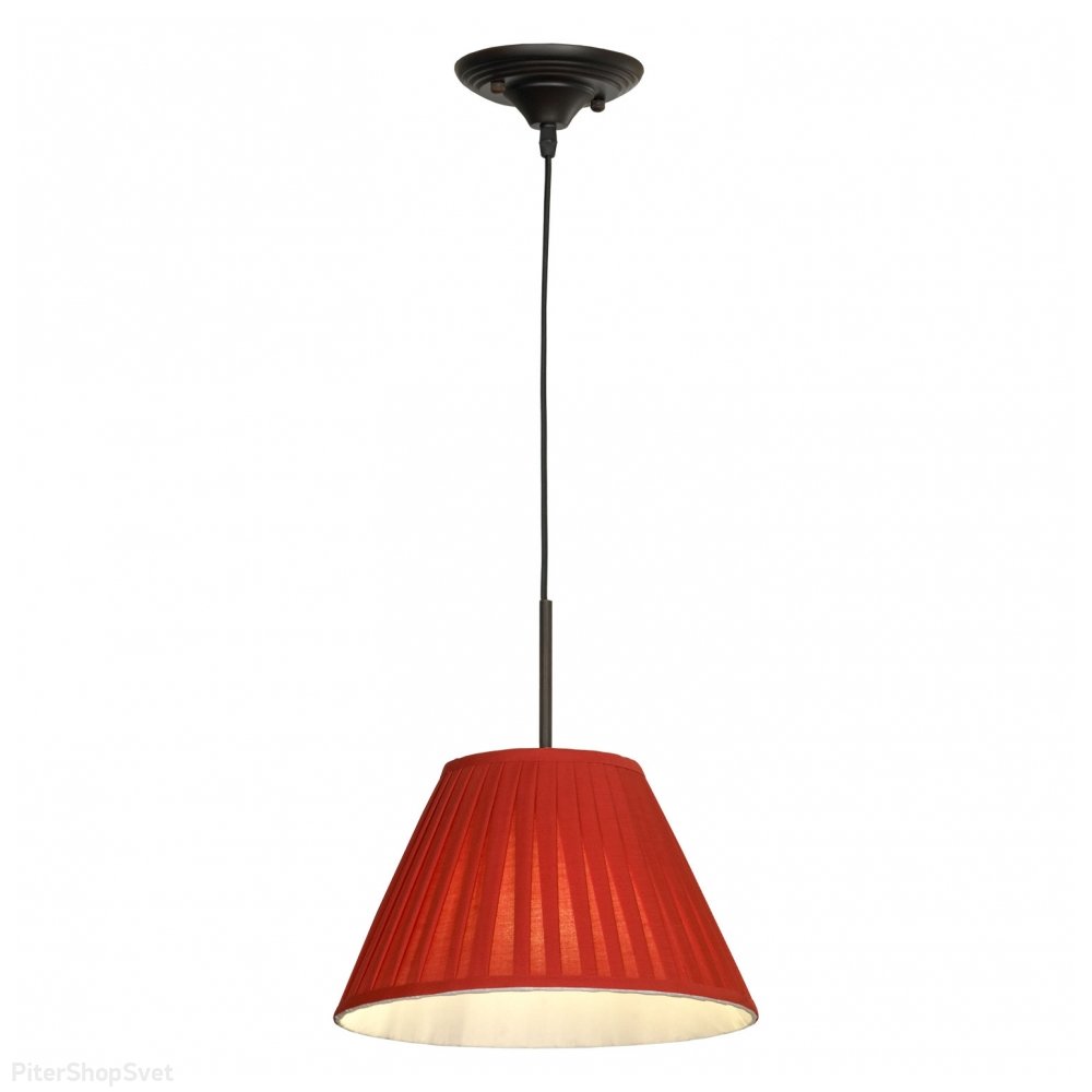 Коричневый подвесной светильник с красным абажуром «Milazzo» LSP-8553