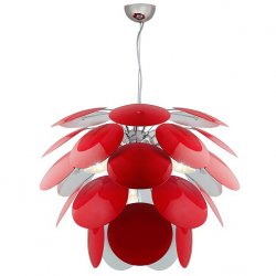 Люстра из красных металлических пластин 3000/4S Red/White