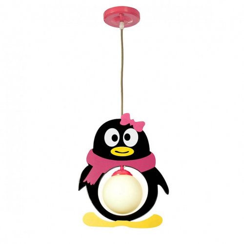 Люстра пингвин с розовым бантом и шарфом 7001/1S Penguin LuceSolara