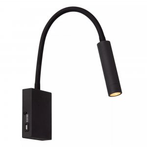 Гибкий настенный светильник с диммером и USB-A, USB-C «ALEC»