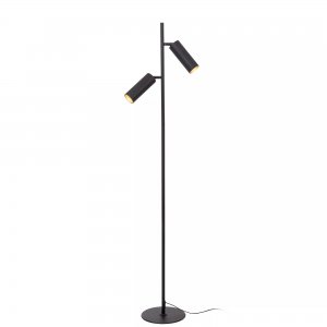 Чёрный торшер с 2 спотами «Clubs»