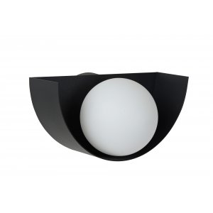 Чёрный настенный светильник с белым шаром «Bonni»