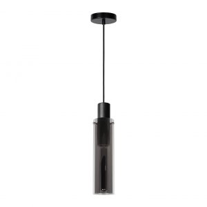 Подвесной светильник с дымчатым плафоном цилиндр «Orlando»