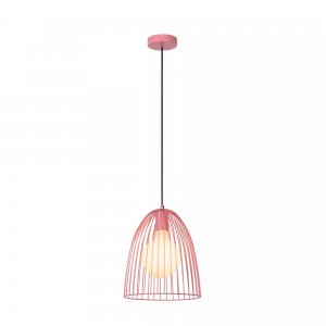 Розовый подвесной светильник клетка «MACARONS»