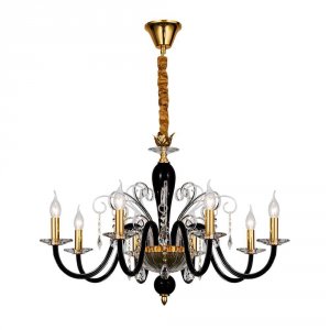 Чёрно-золотая люстра со свечами «Лотер»