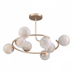 Люстра на штанге с плафонами в виде планет на орбите «Misty»