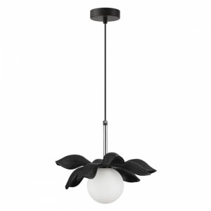 Подвесной светильник шар с чёрными лепестками «Tanzania»