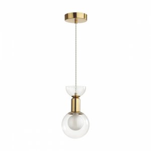 Подвесной светильник шар Ø12см, латунь/прозрачный «Karisma»