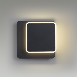 Чёрный квадратный настенный светильник подсветка 11Вт 3000К «Devin»